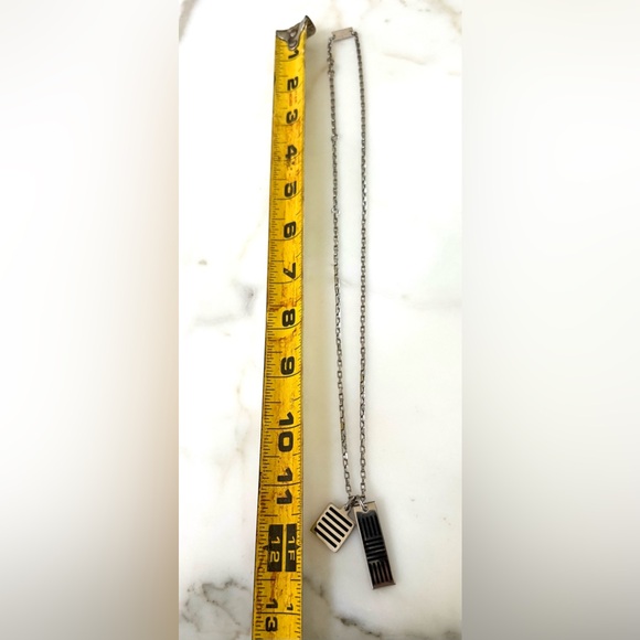 LOUIS VUITTON Damier Colors Dual Pendant Necklace Black M62490 - 22” Length - Picture 6 of 6